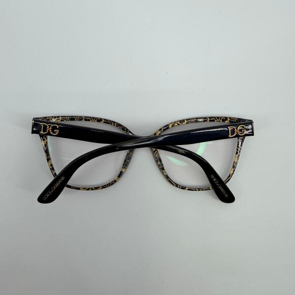 DOLCE & GABBANA DG 3321 3215 Black Damasco Gold Glitter Made in Italy 54-17-140